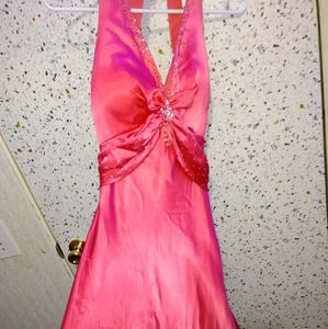 Mori Lee coral satin formal/Prom dress